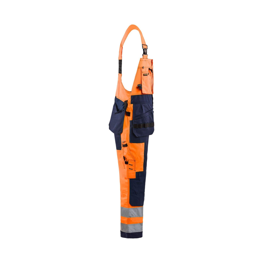 Blaklader 26031860 Hi-Vis Bib Overalls Orange/Navy Blue Right #colour_orange-navy-blue