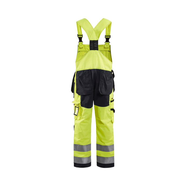 Blaklader 26031860 Hi-Vis Bib Overalls Yellow/Black Rear #colour_yellow-black