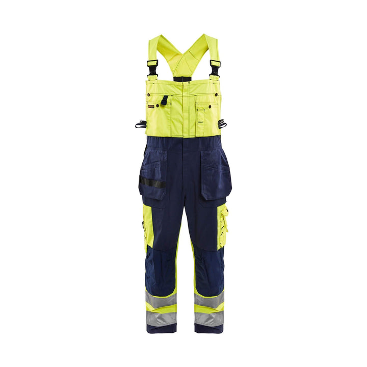 Blaklader 26031860 Hi-Vis Bib Overalls Yellow/Navy Blue Main #colour_yellow-navy-blue