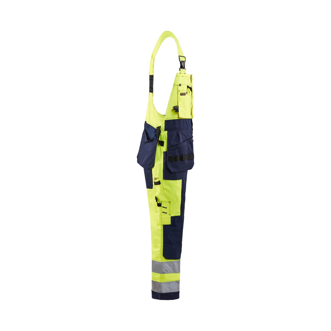 Blaklader 26031860 Hi-Vis Bib Overalls Yellow/Navy Blue Right #colour_yellow-navy-blue