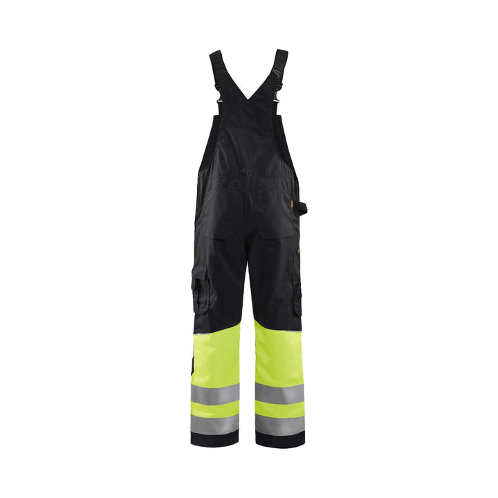 Blaklader 26621800 Hi-Vis Bib Overalls Black/Hi-Vis Yellow Rear #colour_black-yellow