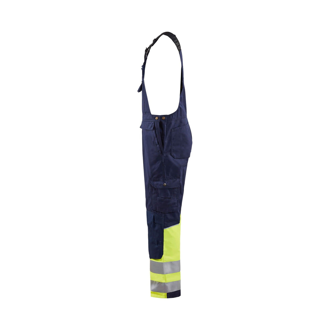 Blaklader 26621800 Hi-Vis Bib Overalls Navy Blue/Hi-Vis Yellow Left #colour_navy-blue-yellow