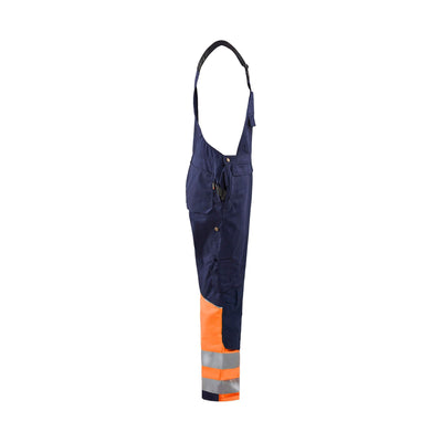 Blaklader 26621800 Hi-Vis Bib Overalls Navy Blue/Orange Right #colour_navy-blue-orange