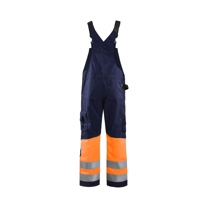 Blaklader 26621800 Hi-Vis Bib Overalls Navy Blue/Orange Rear #colour_navy-blue-orange