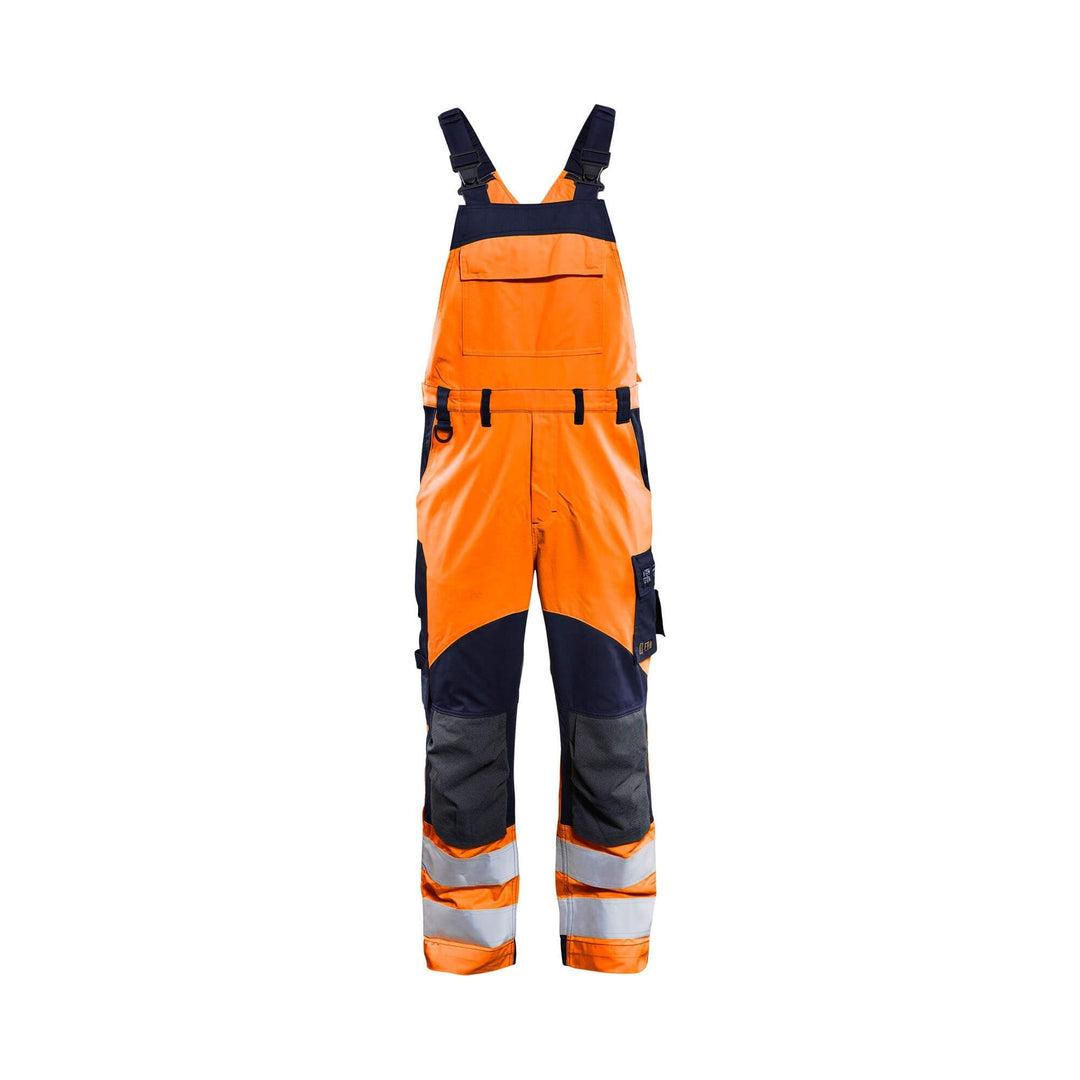 Blaklader 28891513 Hi-Vis Bib Overalls Multinorm Orange/Navy Blue Main #colour_orange-navy-blue