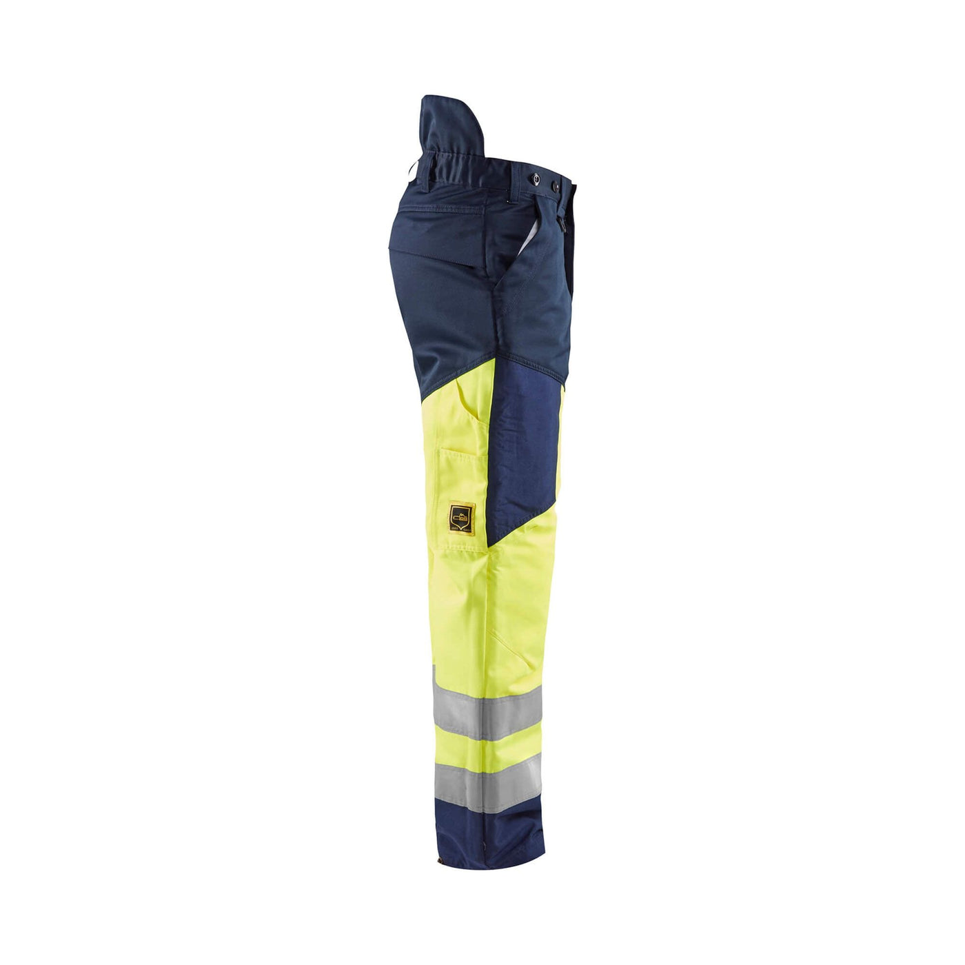 Blaklader 19201900 Hi-Vis Chainsaw Trousers Yellow/Navy Blue Right #colour_yellow-navy-blue