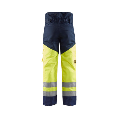 Blaklader 19201900 Hi-Vis Chainsaw Trousers Yellow/Navy Blue Rear #colour_yellow-navy-blue