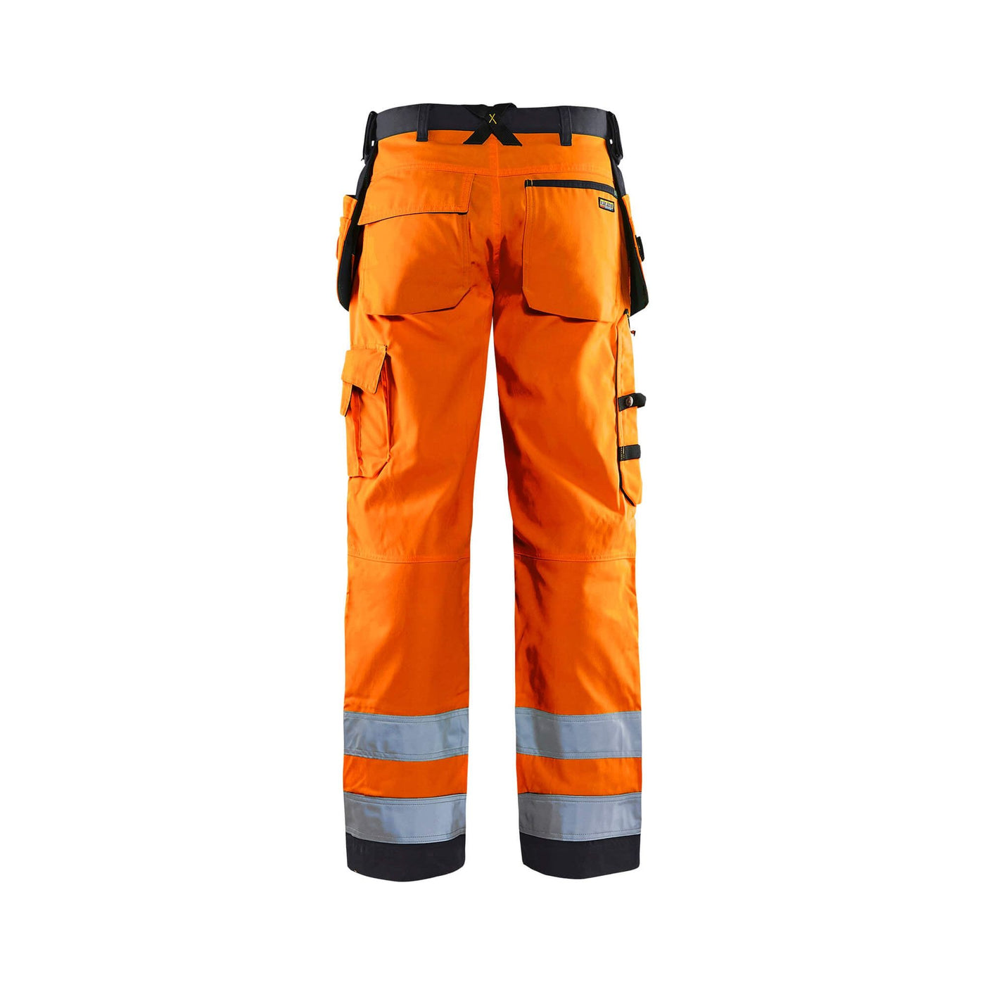 Blaklader 15681811 Hi-Vis Craftsman Trousers Hi-Vis Orange/Mid Grey Rear #colour_hi-vis-orange-mid-grey