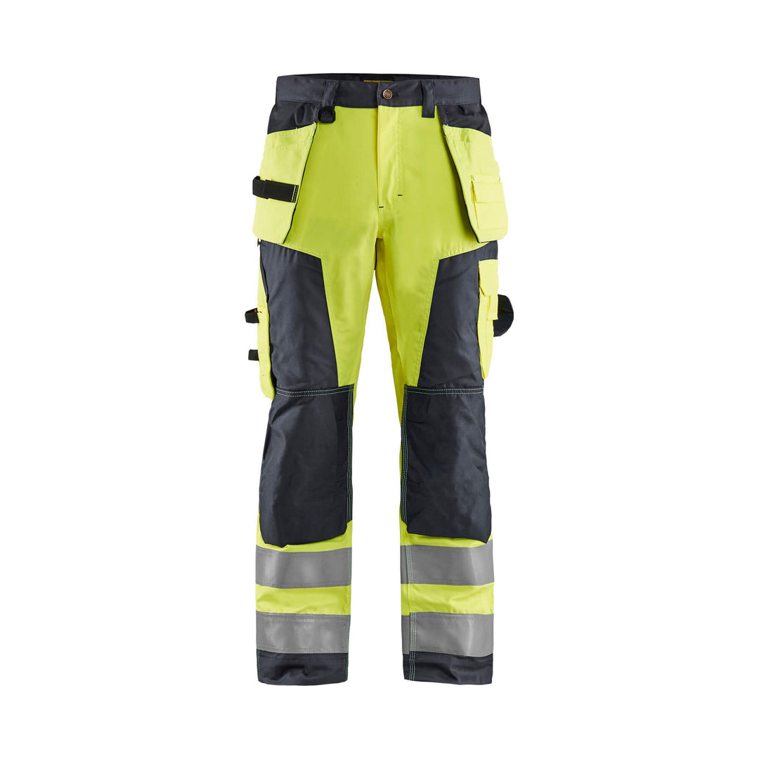 Blaklader 15681811 Hi-Vis Craftsman Trousers Hi-Vis Yellow/Mid Grey Main #colour_hi-vis-yellow-mid-grey