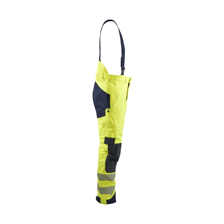 Blaklader 18171534 Hi-Vis Flame Retardant Winter Bib Overall Multinorm Metal Free Yellow/Navy Blue Right #colour_yellow-navy-blue