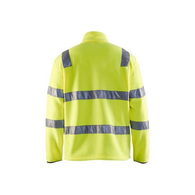 Blaklader 48332560 Hi-Vis Fleece Jacket Hi-Vis Yellow Rear #colour_yellow