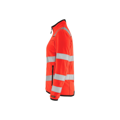 Blaklader 49661010 Hi-Vis Fleece Jacket Hi-Vis Red Left #colour_hi-vis-red