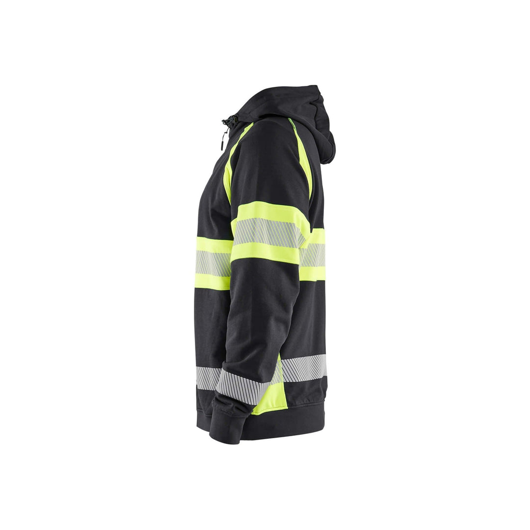 Blaklader 35521158 Hi-Vis Hoodie Black/Hi-Vis Yellow Left #colour_black-hi-vis-yellow