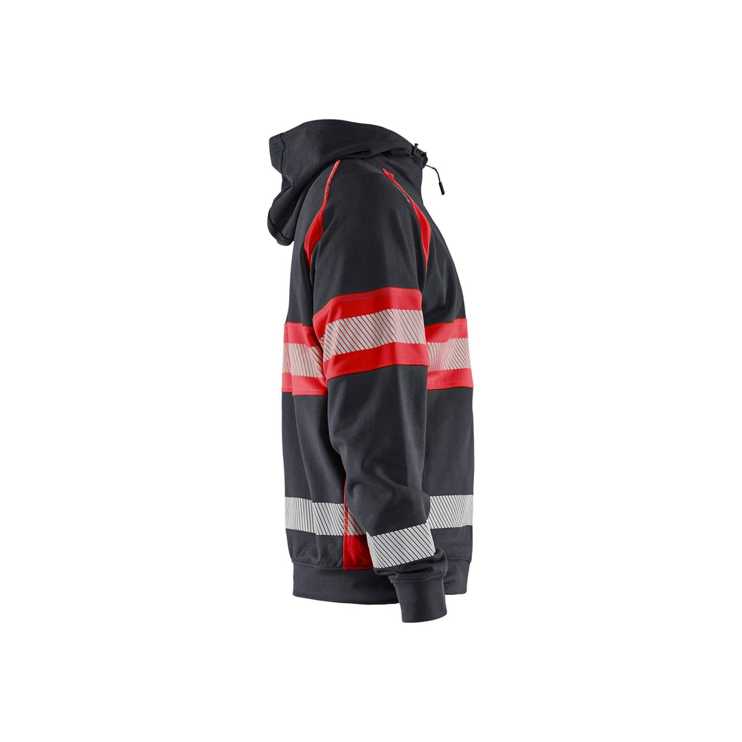 Blaklader 35521158 Hi-Vis Hoodie Black/Red Right #colour_black-red