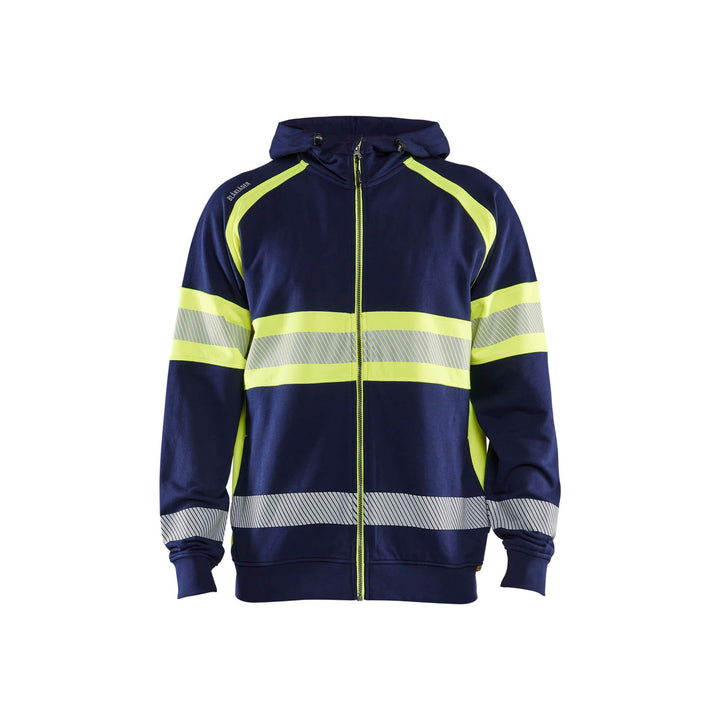 Blaklader 35521158 Hi-Vis Hoodie Navy Blue/Hi-Vis Yellow Main #colour_navy-blue-hi-vis-yellow