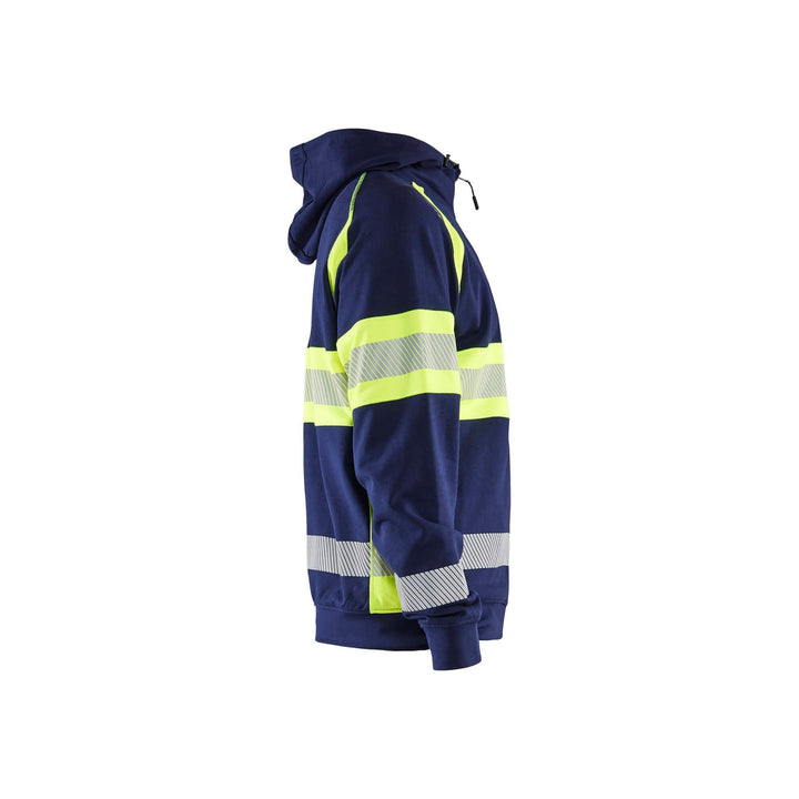 Blaklader 35521158 Hi-Vis Hoodie Navy Blue/Hi-Vis Yellow Right #colour_navy-blue-hi-vis-yellow