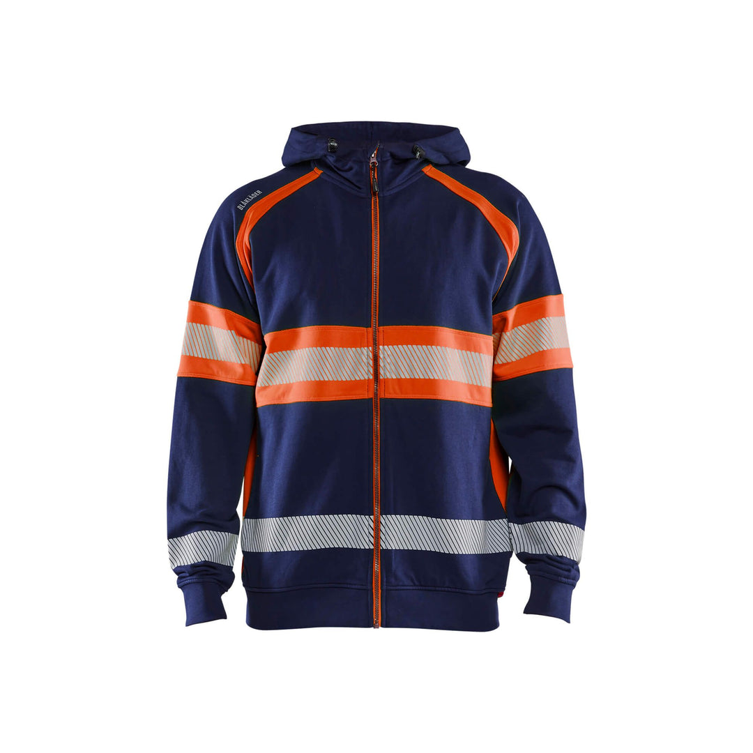 Blaklader 35521158 Hi-Vis Hoodie Navy Blue/Orange Main #colour_navy-blue-orange