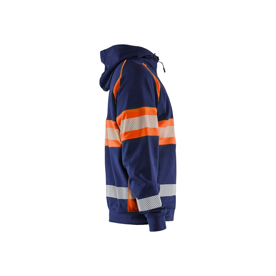 Blaklader 35521158 Hi-Vis Hoodie Navy Blue/Orange Right #colour_navy-blue-orange