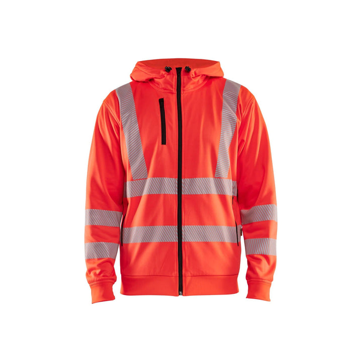 Blaklader 35652538 Hi-Vis Hoodie Full-Zip Hi-Vis Red Main #colour_hi-vis-red