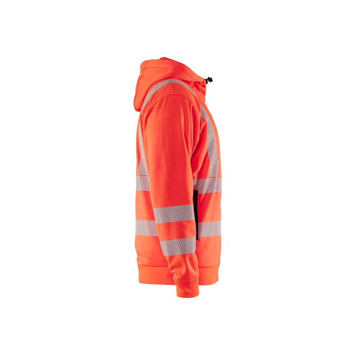 Blaklader 35652538 Hi-Vis Hoodie Full-Zip Hi-Vis Red Left #colour_hi-vis-red