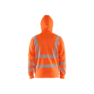 Blaklader 35652538 Hi-Vis Hoodie Full-Zip Orange Rear #colour_orange