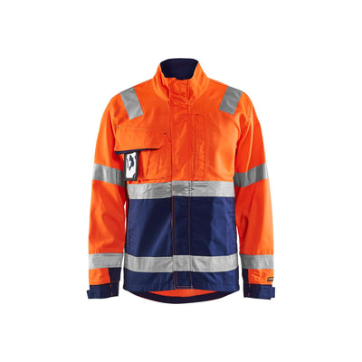 Blaklader 40641811 Hi-Vis Jacket Orange/Navy Blue Main #colour_orange-navy-blue