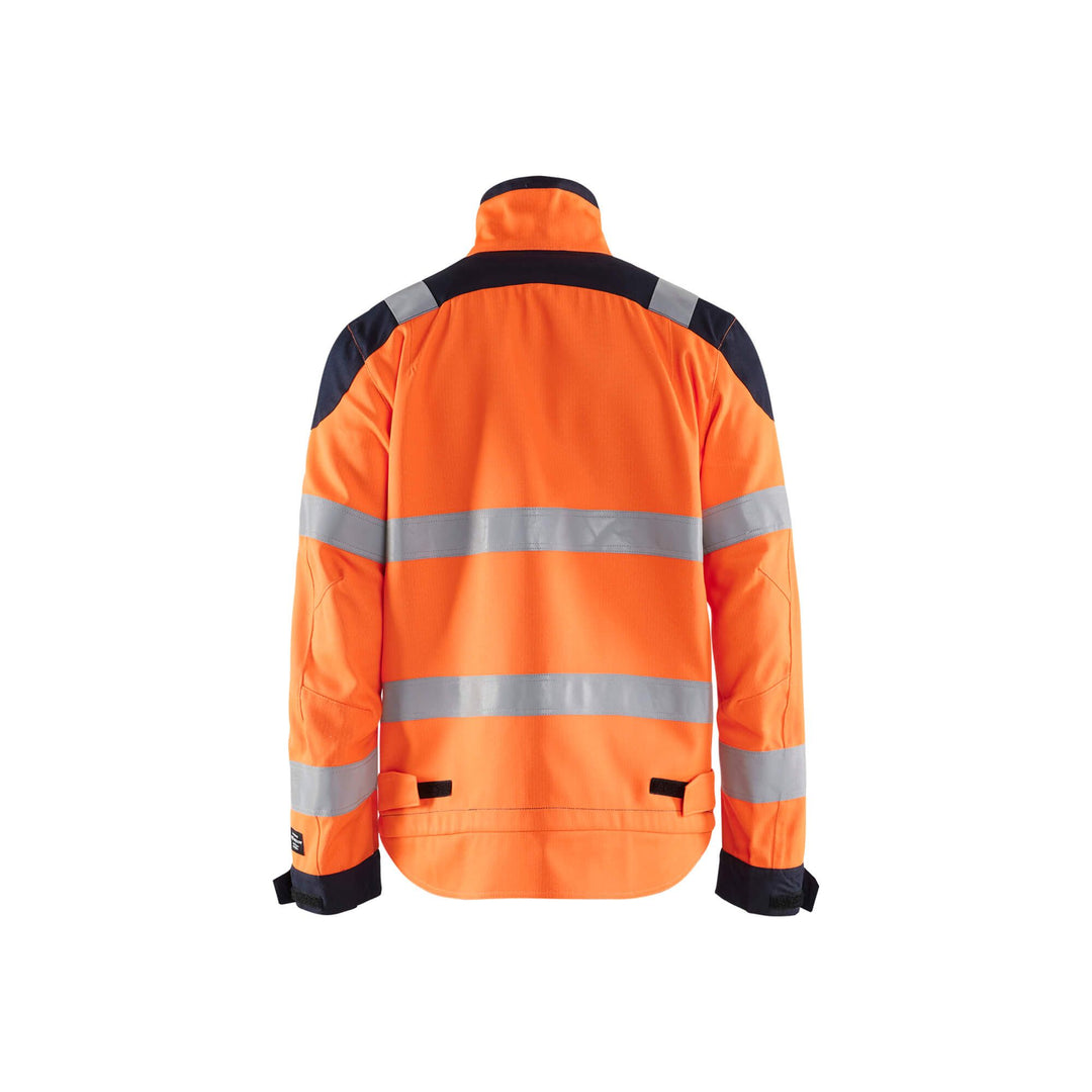 Blaklader 40891513 Hi-Vis Jacket Multinorm Orange/Navy Blue Rear #colour_orange-navy-blue