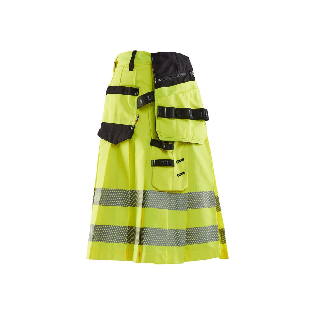 Blaklader 19211831 Hi-Vis Kilt Ripstop Yellow/Black Right #colour_yellow-black