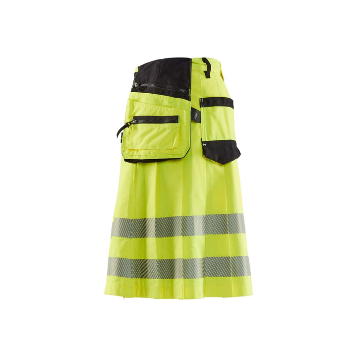 Blaklader 19211831 Hi-Vis Kilt Ripstop Yellow/Black Left #colour_yellow-black