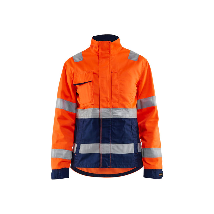 Blaklader 49031811 Hi-Vis Lightweight Jacket Orange/Navy Blue Main #colour_orange-navy-blue