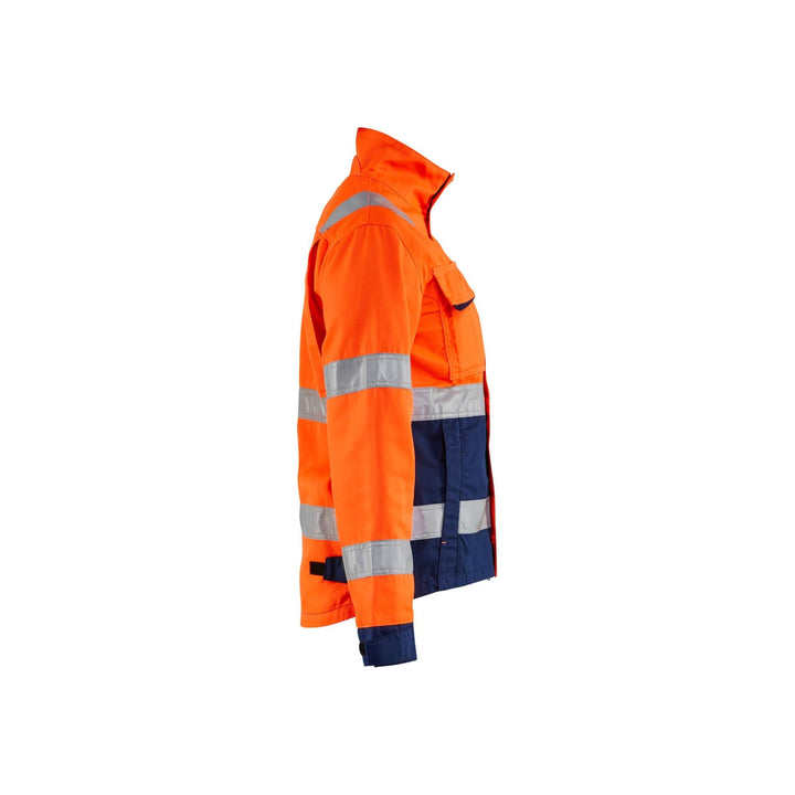 Blaklader 49031811 Hi-Vis Lightweight Jacket Orange/Navy Blue Right #colour_orange-navy-blue