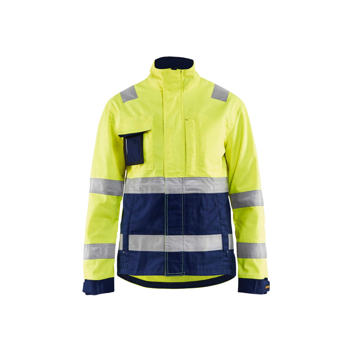 Blaklader 49031811 Hi-Vis Lightweight Jacket Yellow/Navy Blue Main #colour_yellow-navy-blue