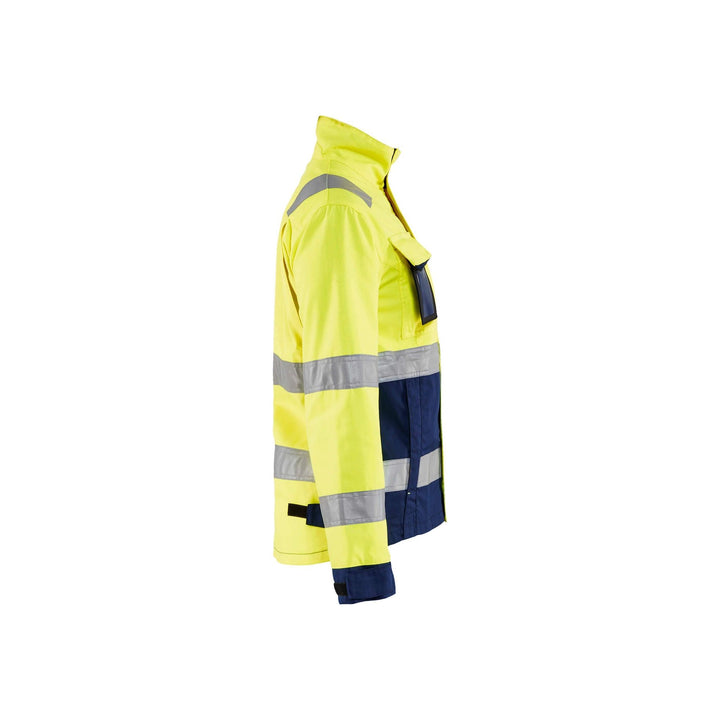 Blaklader 49031811 Hi-Vis Lightweight Jacket Yellow/Navy Blue Right #colour_yellow-navy-blue