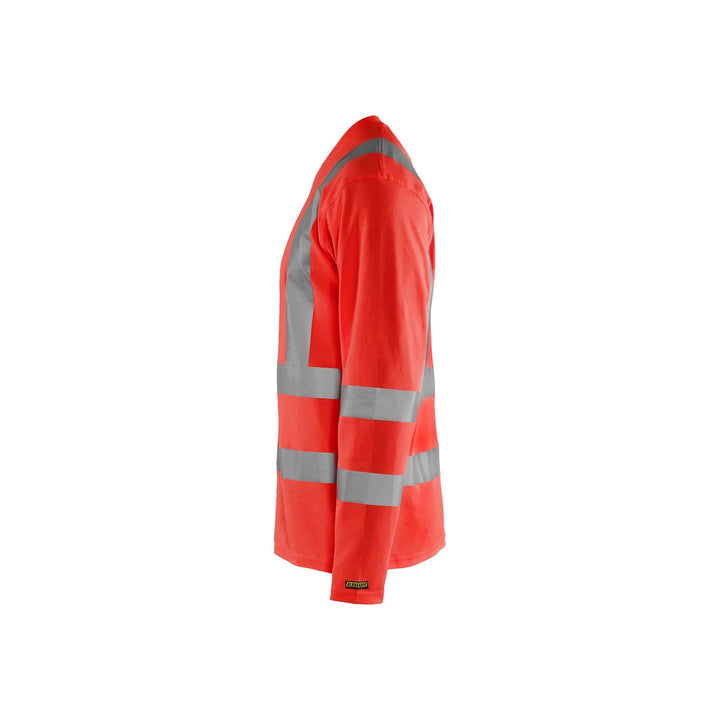 Blaklader 33811070 Hi-Vis Long-Sleeve T-Shirt Hi-Vis Red Left #colour_hi-vis-red