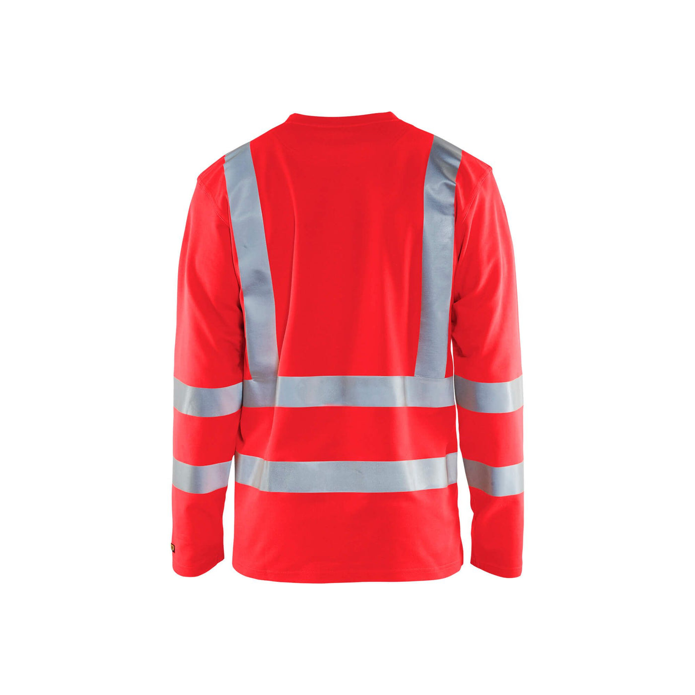 Blaklader 33811070 Hi-Vis Long-Sleeve T-Shirt Hi-Vis Red Rear #colour_hi-vis-red