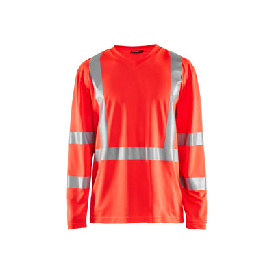 Blaklader 33831011 Hi-Vis Long-Sleeve T-Shirt Hi-Vis Red Main #colour_hi-vis-red