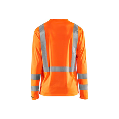 Blaklader 33831011 Hi-Vis Long-Sleeve T-Shirt Orange Rear #colour_orange