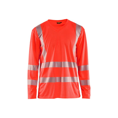 Blaklader 33851013 Hi-Vis Long-Sleeve T-Shirt Hi-Vis Red Main #colour_hi-vis-red