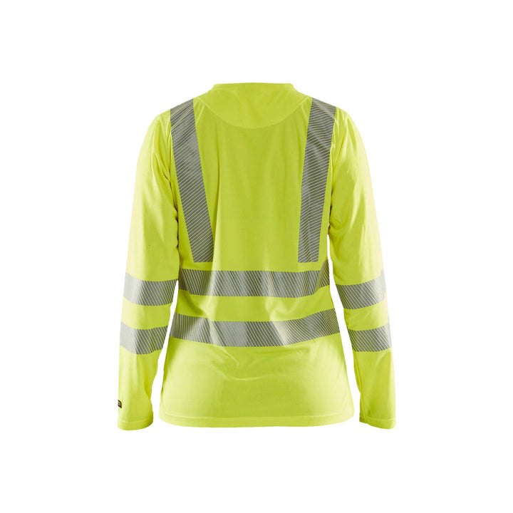 Blaklader 34851013 Hi-Vis Long-Sleeve T-Shirt Hi-Vis Yellow Rear #colour_yellow