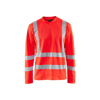 Blaklader 89481070 Hi-Vis Long-Sleeve T-Shirt Hi-Vis Red Main #colour_hi-vis-red