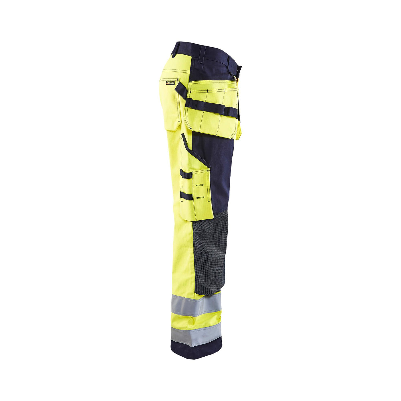 Blaklader 15791514 Hi-Vis Multinorm Craftsman Trousers Yellow/Navy Blue Right #colour_yellow-navy-blue