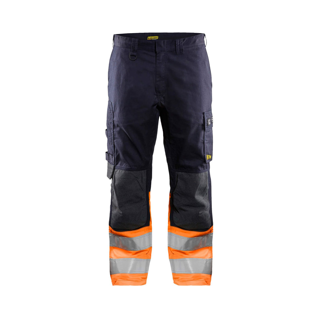 Blaklader 14881513 Hi-Vis Multinorm Trousers Navy Blue/Orange Main #colour_navy-blue-orange