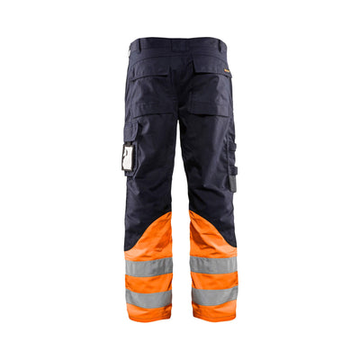Blaklader 14881513 Hi-Vis Multinorm Trousers Navy Blue/Orange Rear #colour_navy-blue-orange