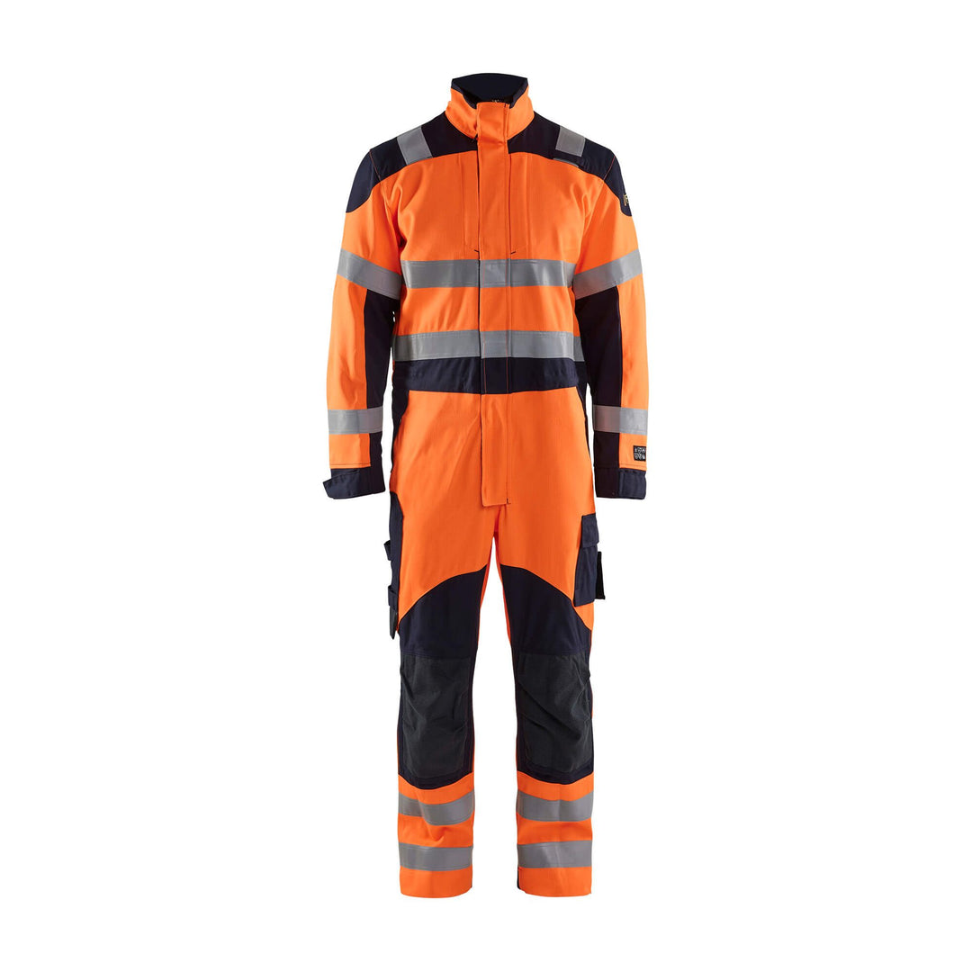 Blaklader 60891513 Hi-Vis Overalls Flame-Retardant Multinorm Orange/Navy Blue Main #colour_orange-navy-blue