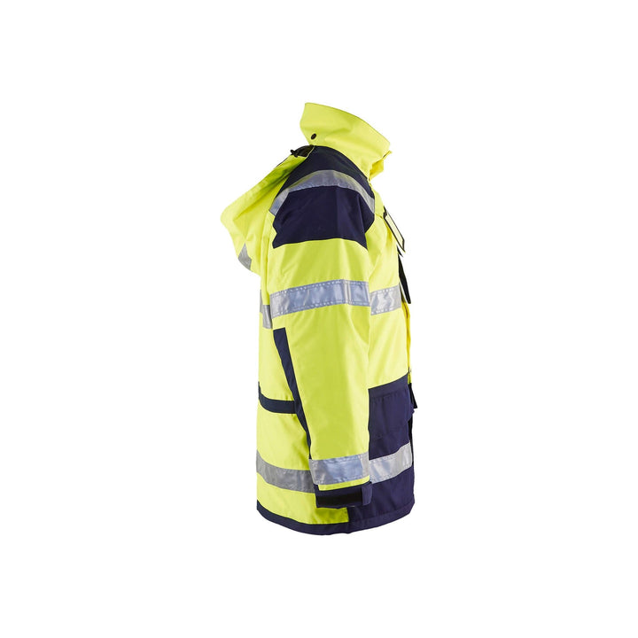 Blaklader 44261997 Hi-Vis Parka Jacket Yellow/Navy Blue Right #colour_yellow-navy-blue