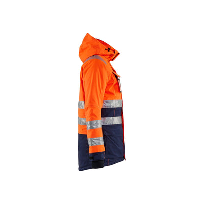 Blaklader 44721987 Hi-Vis Parka Jacket Orange/Navy Blue Right #colour_orange-navy-blue