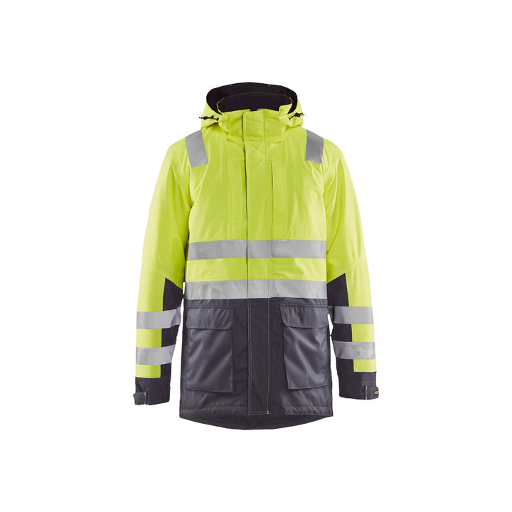 Blaklader 44951987 Hi-Vis Parka Jacket Hi-Vis Yellow/Mid Grey Main #colour_hi-vis-yellow-mid-grey