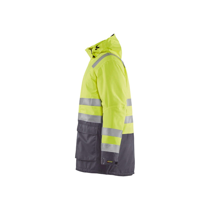 Blaklader 44951987 Hi-Vis Parka Jacket Hi-Vis Yellow/Mid Grey Left #colour_hi-vis-yellow-mid-grey