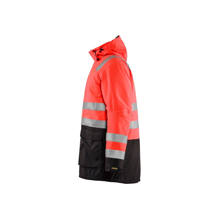 Blaklader 44951987 Hi-Vis Parka Jacket Red/Black Left #colour_red-black