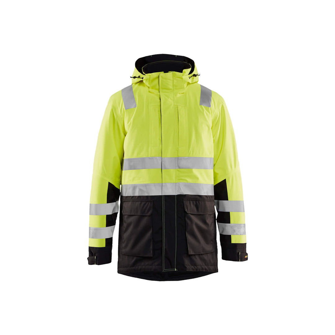 Blaklader 44951987 Hi-Vis Parka Jacket Yellow/Black Main #colour_yellow-black